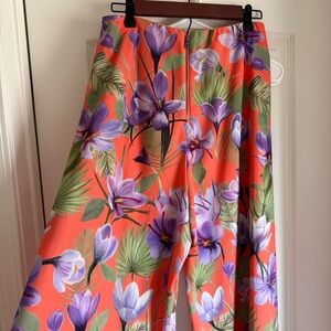 Alice + Olivia Floral Wide Leg Pants - Orange and Purple